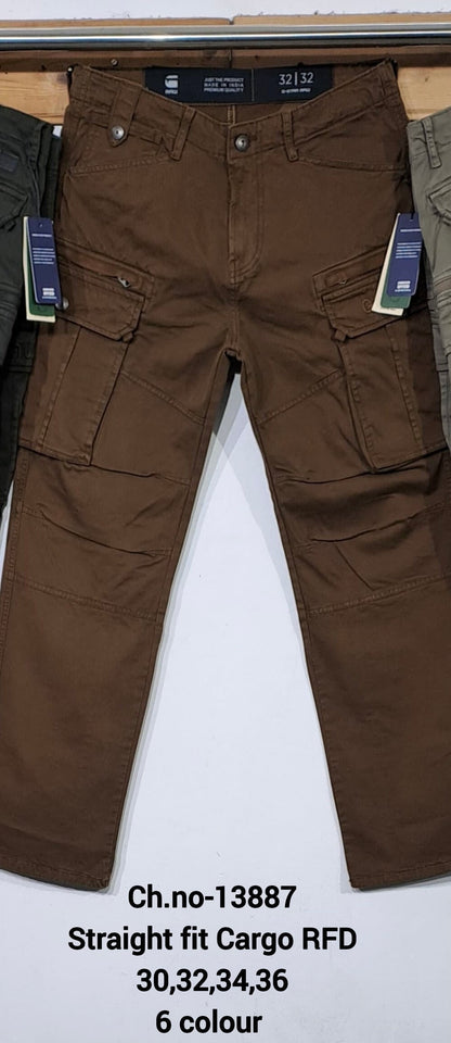 WAR RAW G Star Brown Colour 6 Pocket Premium Quality Straight Fit Men’s Cargo KFN5531