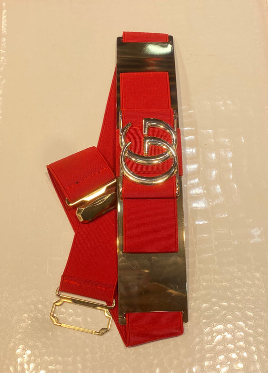 CUG GUC Gold Buckle Red Strep Girls Belt 987250