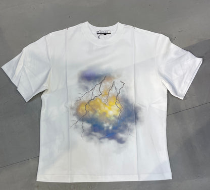 OUTLIER White Colour with Colour Print Blue Purple Yellow Imported tShirt OL530