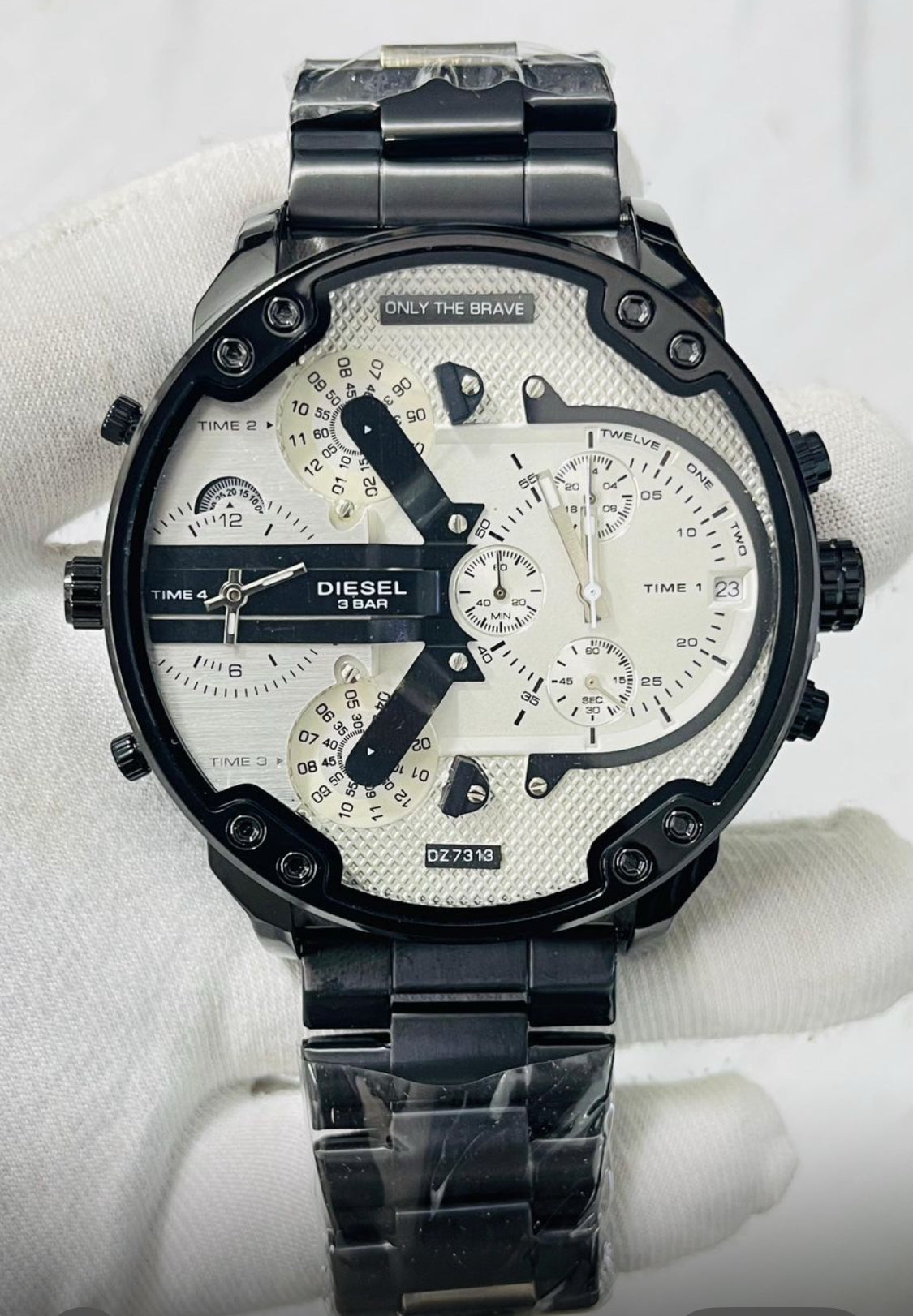 Eid Black Chain White Black Big Dial Heavy Machinery Men watch 990258