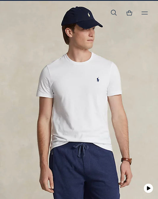 LOP White Color Plain Single Logo Premium Quality Tshirt 88801