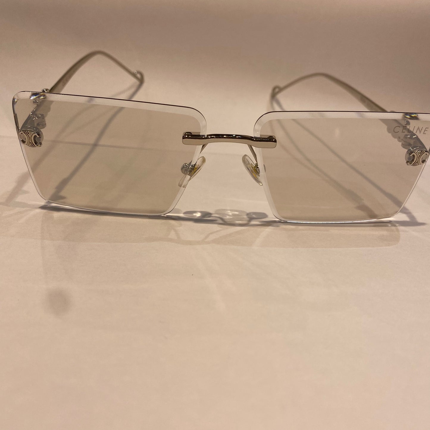LEC Frameless Trancy Shade Silver Stick Unisex Sunglasses 98264 58 18 140