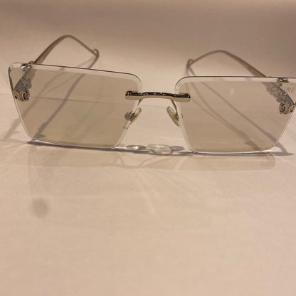 LEC Frameless Trancy Shade Silver Stick Unisex Sunglasses 98264 58 18 140