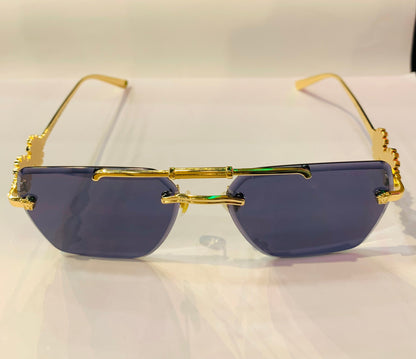 REV Frameless Golden Stick Black Shade sunglass 3095 60 15-141