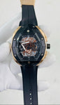 Buh Black Silicon Strap Copper Black Ring Diamond Dial 990411