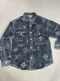 UOL Qikanu L Size Denim Dark Blue Rugged Full Sleeve Shacket 6915