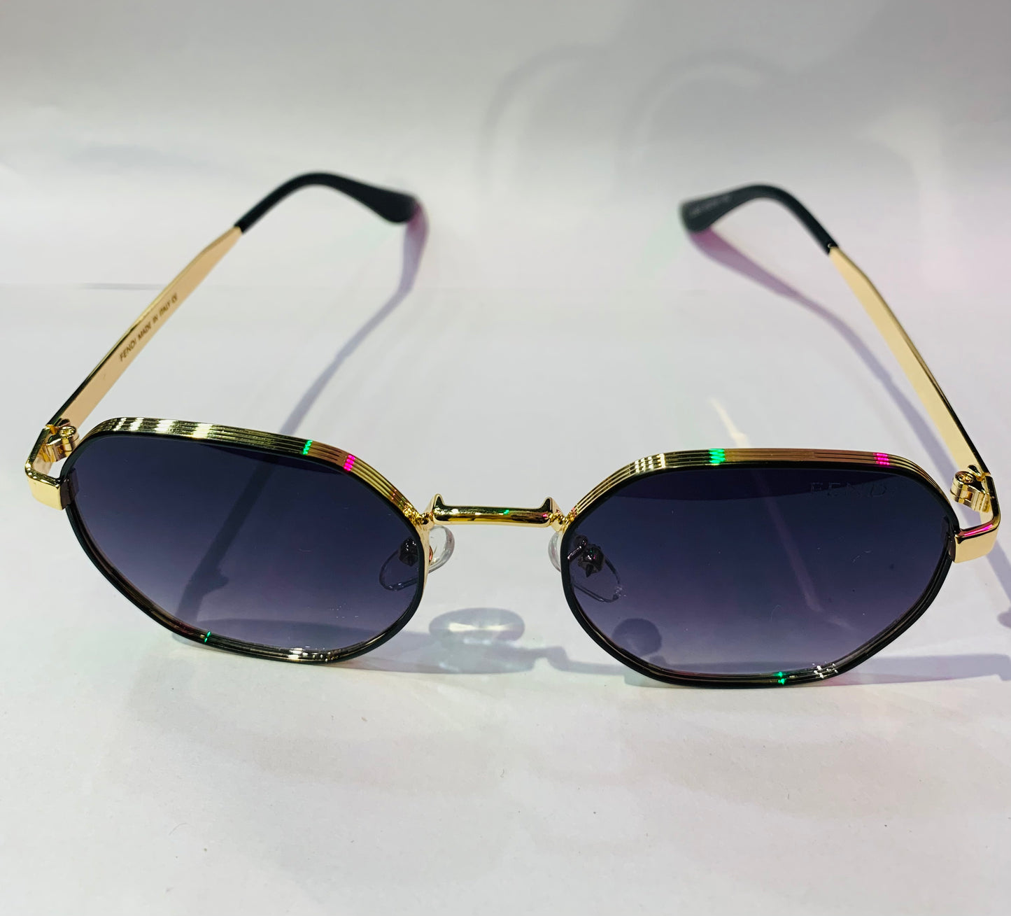 NEF Golden Frame Black Shade Unisex Premium Quality Sunglass 2385 53 19-142