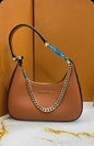 CIM KM Brown & White Colour With Monogram Premium Quality Small Side Sling Bag 62306
