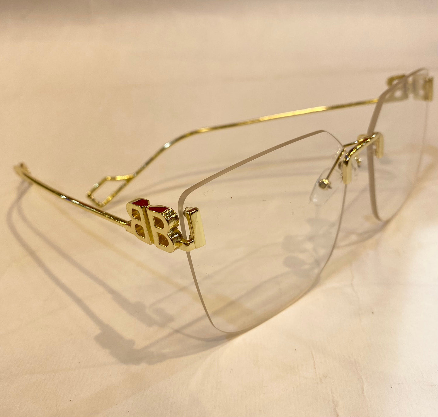 Lab Bal Frameless Golden Stick Transparent Shade Sunglass