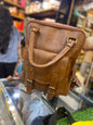 Tan Colour With Plain Design Genuine Leather Premium Quality Backpack 44406