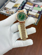 Mra Copper Chain Sliver Stud Green Dial Ladies watch 990203