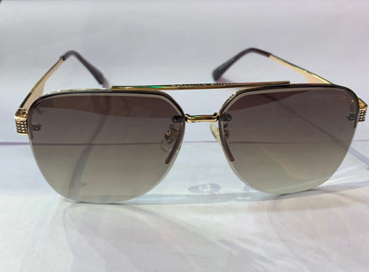 UOL LOU Gold Frame Brown Shade Unisex Sunglass 23190 58 14 142