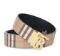 RUB Golden Buckle Check Print Men Belt 201114