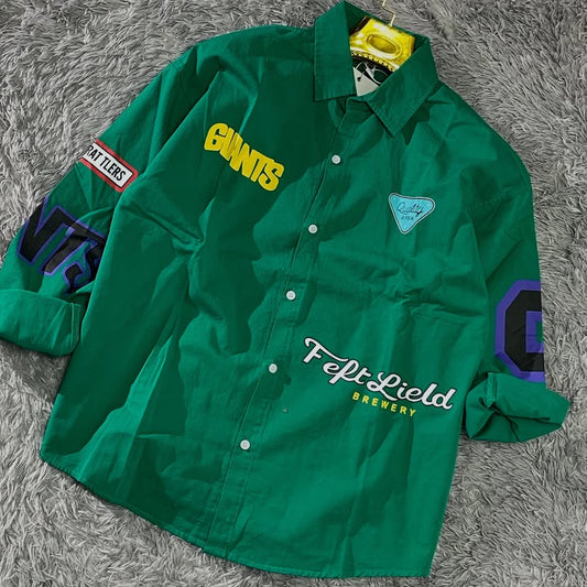 G.N Green Colour QUALITY BRBR Printed Oversized Men’s Shirt 9036