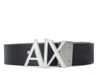 MRA Silver Buckle Black Leather Ladies Belt 87450