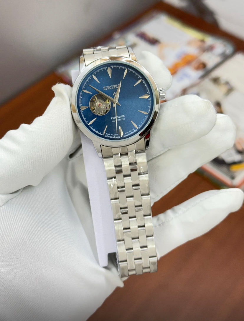 IES Silver Chain Blue Dial Automatic Men Watch 989508