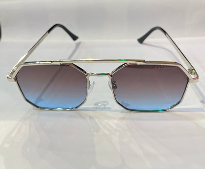 YAM Silver Frame Black Shade Premium Quality Sunglass SUN030