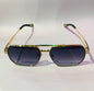 YAM Golden Frame Black Shade Unisex Premium Quality Sunglass 2537 56 22-143