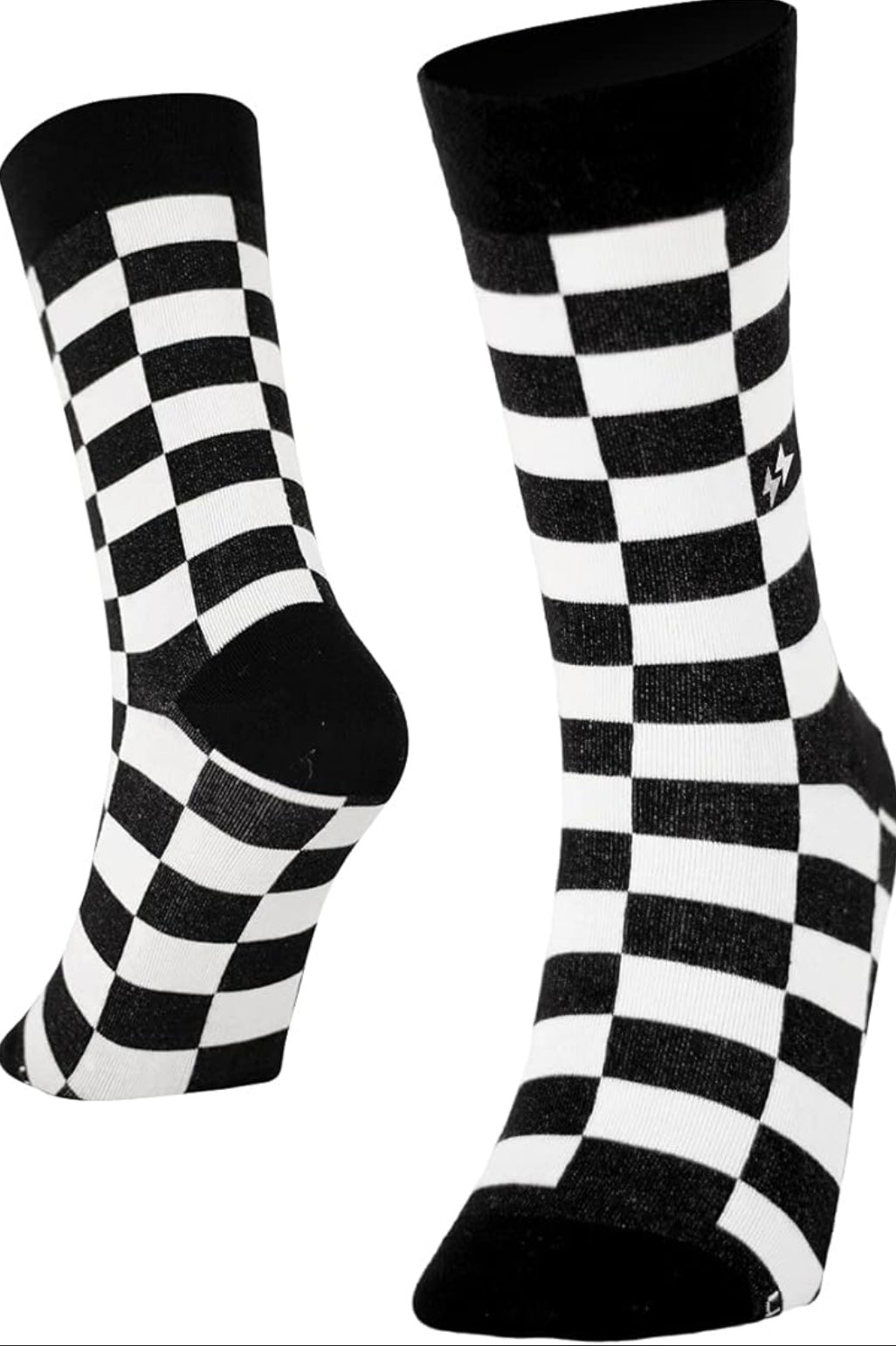 PAPA SOCKS Black & White Colour Chess Check Print Premium Quality Full Unisex Socks 989958