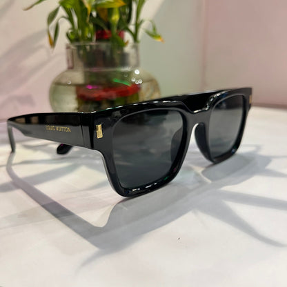 Uol Black Frame Black Shade Heavy Quality Sunglass white SUN003