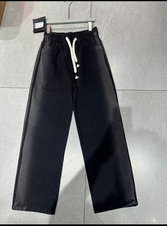 Korean style Black Colour Grey Shade jeans Pants Straight Fit 5807