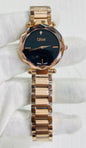 Oid Copper Chain Glittery Black Dial Ladies watch 400334