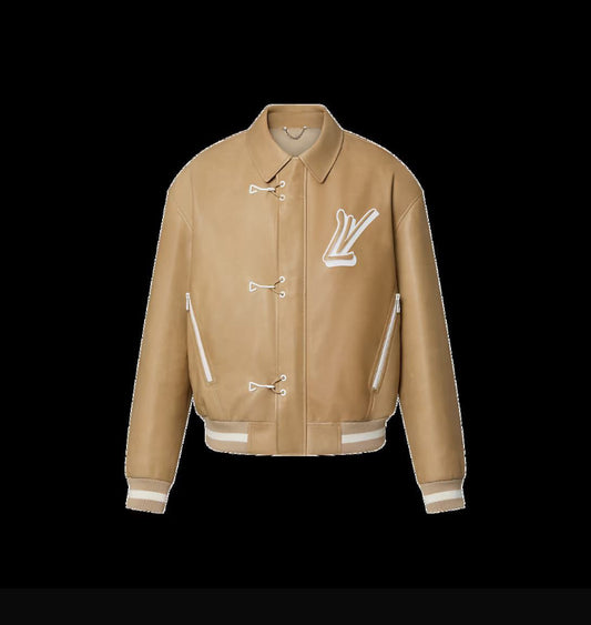 UOL  Brown Colour With Front  Embroidery Premium Quality Varsity Jacket 90954