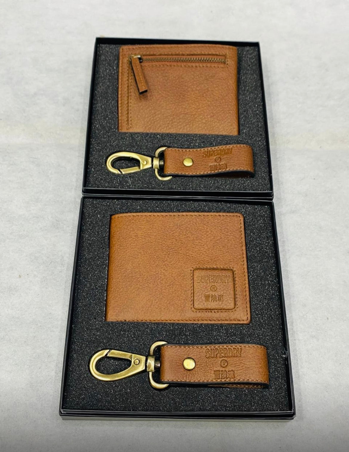 PUS SUP Multi Genuine Leather Men’s Wallet & Key Chain Gift Combo Set 990213
