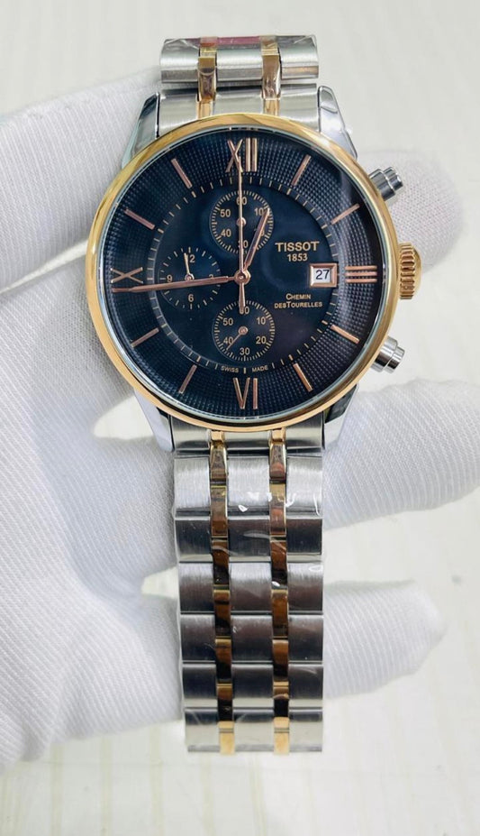 Sit Silver Copper Chain Black Copper Dial Chrono Working Men’s Watch 989980