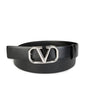 LAV Silver Buckle Black Leather Ladies Belt 87453