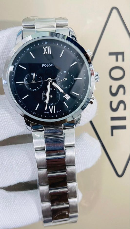 Sof Silver Chain Black Dial Chronograph Working Men Watch 990026