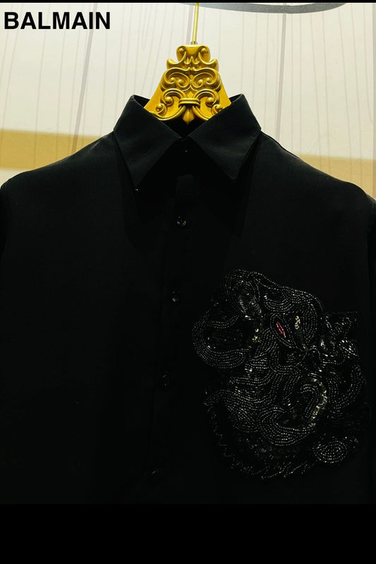 LAB shirt Black Colour Black stone work 80848