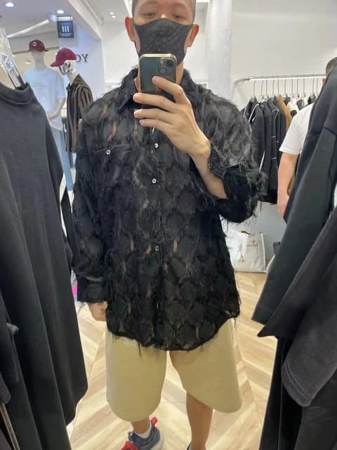 Black Colour With Transparent Premium Quality Shirt 63670