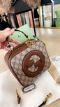 CUG Brown Colour With Monogram Premium Quality Small Camera Ladies Handbag 86011