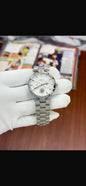 Rev silver chain with white dial premium ladies watch 990567