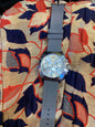 Mra Grey Strap Silver Ring White Dial Men Watch 901420