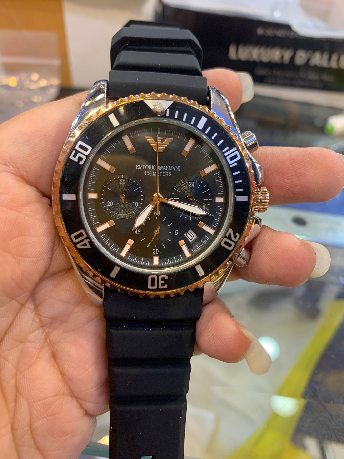 Mra Black Strap Copper Ring Black Dial Men Watch 901424