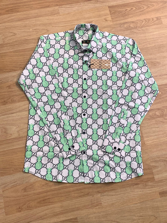 CUG white Colour with Pineapple Print Premium Quality Printed Shirt 95101