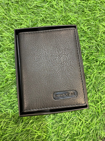 AOC Black Colour Leather Men Cardholder Plus Wallet 30301
