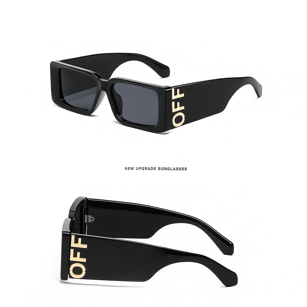 OFF White Black Golden Frame Black Shade Premium Quality Sunglass 3710