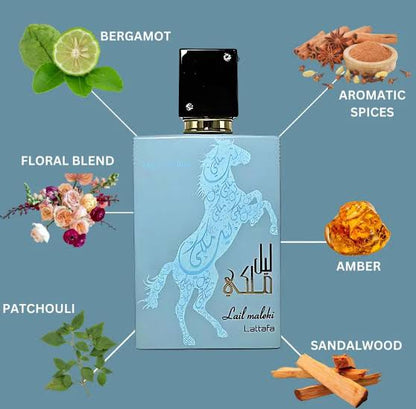 Lattafa Lail Maleki Moroccon Blue Long Lasting Eau De Parfum