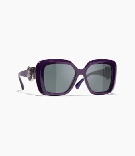 AHC CHA Purple Frame Black Shade Unisex Sunglass 5518 54 17-142