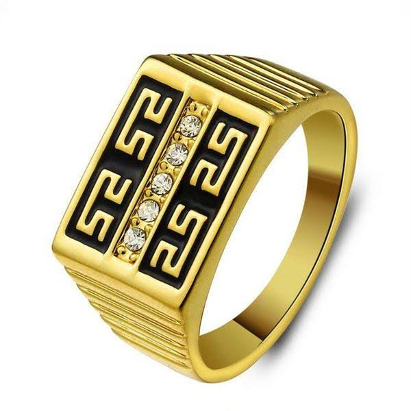 Gold Black Color Stainless Steel Premium Quality Men’s Ring 50321