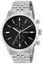 Sof Silver Chain Black Dial chronograph Man Watch