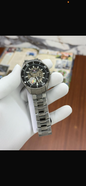 Dar Silver Chain Black Dial Automatic Men Watch 990496