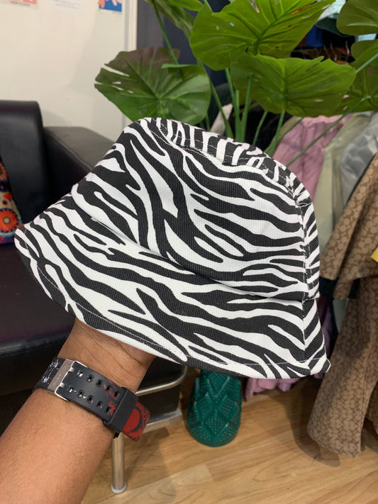 QIAYIER White Colour Zebra Print Premium Cap Hat 73005