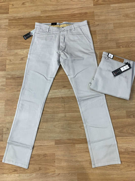 V Hike Light Grey Colour Premium Quality Regular Fit Cotton Chinos 155