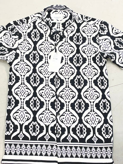 Scratch White Colour Shirt With Decorative Design Half Sleeve Shirt S2831H/S