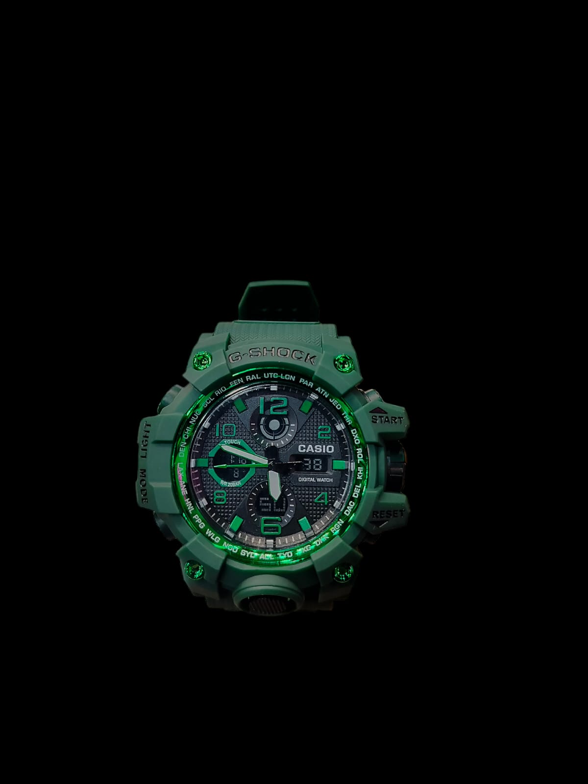 Oshg  Green Strap Green Dail Water Resistance Sports Watch 402109