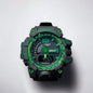 Oshg  Black Strap Green Dail Water Resistance Sports Watch 402117